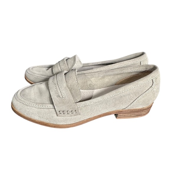 Seychelles Shoes - Seychelles Suede Penny‎ Loafers Women's 6 Preppy Neutral Tan Classic Flats Shoe